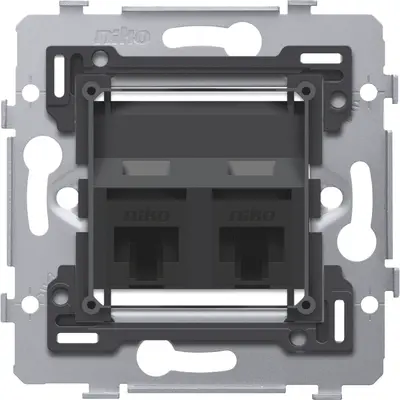 Niko draagring 2x RJ45 UTP CAT6 schuine uitvoering geschikt voor PoE (170-79362)