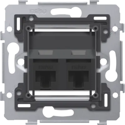 Niko draagring 2x RJ45 UTP CAT6A schuine uitvoering geschikt voor PoE (170-79372)