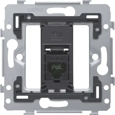 Niko draagring 1x RJ45 UTP Cat.5E vlakke uitvoering geschikt voor PoE (170-79251)
