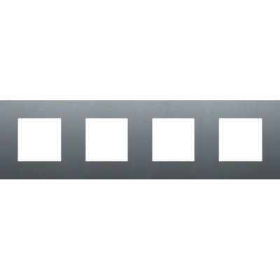 Niko afdekraam 4-voudig Pure alu blue grey brushed (226-76400)