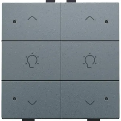 Niko dimbediening 2-voudig met LED en symbool voor Niko Home Control blue grey coated (220-52046)