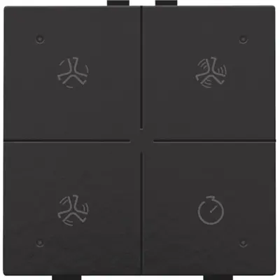 Niko ventilatiebediening met LED voor Niko Home Control piano black coated (200-52054)