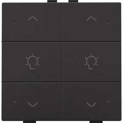 Niko dimbediening 2-voudig met LED en symbool voor Niko Home Control piano black coated (200-52046)