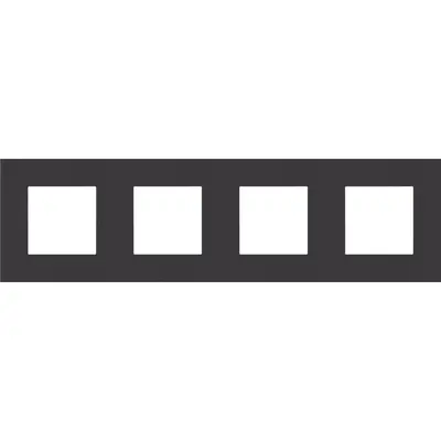 Niko afdekraam 4-voudig Pure alu black brushed (224-76400)