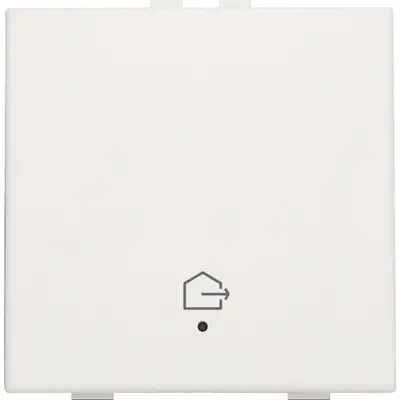 Niko drukknop 1-voudig met LED en comfortsensoren voor Niko Home Control symbool woning verlaten white (101-52921)