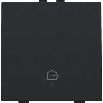 Niko drukknop 1-voudig met LED en comfortsensoren voor Niko Home Control symbool woning verlaten black coated (161-52921)