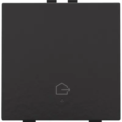 Niko drukknop 1-voudig met LED en comfortsensoren voor Niko Home Control symbool woning verlaten piano black coated (200-52921)