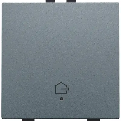 Niko drukknop 1-voudig met LED en comfortsensoren voor Niko Home Control symbool woning verlaten blue grey coated (220-52921)