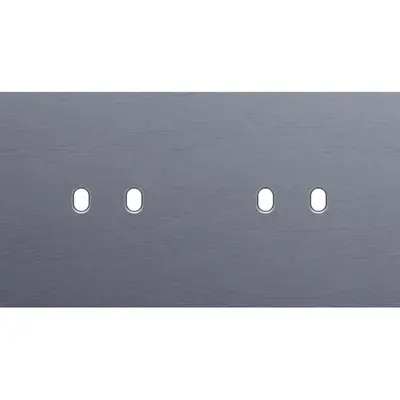 Niko Toggle 2-voudige afdekplaat voor horizontale dubbele schakelaars alu blue grey brushed (226-57802)