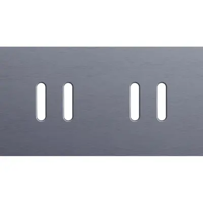 Niko Rocker 2-voudige afdekplaat voor horizontale tweevoudige schakelaar alu blue grey brushed (226-56802)