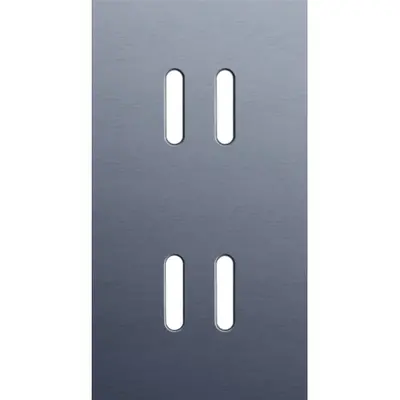Niko Rocker 2-voudige afdekplaat voor verticale tweevoudige schakelaar alu blue grey brushed (226-56852)