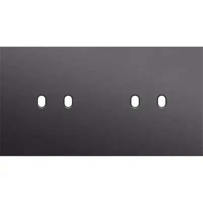 Niko Toggle 2-voudige afdekplaat voor horizontale dubbele schakelaars alu black brushed (224-57802)