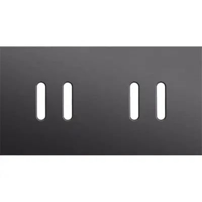 Niko Rocker 2-voudige afdekplaat voor horizontale tweevoudige schakelaar alu black brushed (224-56802)