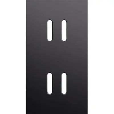 Niko Rocker 2-voudige afdekplaat voor verticale tweevoudige schakelaar alu black brushed (224-56852)