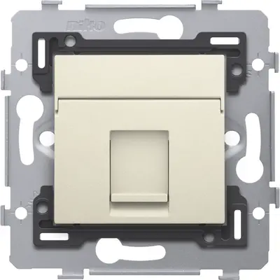 Niko draagring 1x RJ45 UTP Cat.5E vlakke uitvoering geschikt voor PoE cream (100-79251)