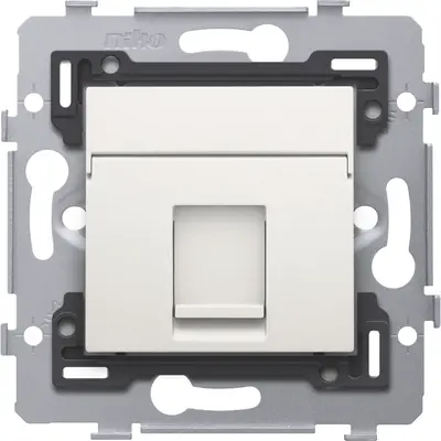 Niko draagring 1x RJ45 UTP Cat.5E vlakke uitvoering geschikt voor PoE white (101-79251)