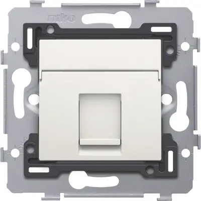 Niko draagring 1x RJ45 STP Cat.5E vlakke uitvoering geschikt voor PoE white (101-79255)