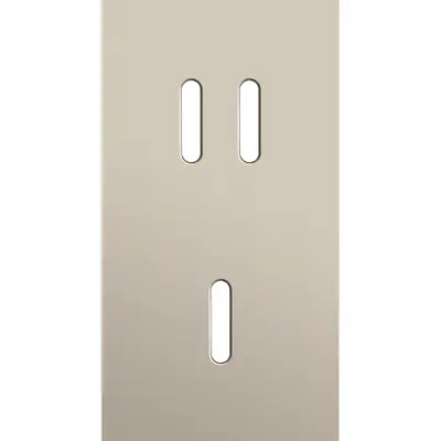 Niko Rocker 2-voudige afdekplaat verticaal voor 1 dubbele en 1 enkele schakelaar steel champagne coated (166-56854)