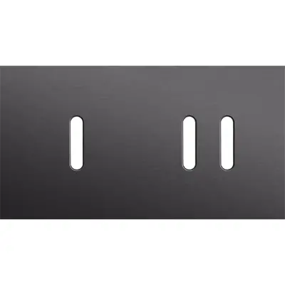 Niko Rocker 2-voudige afdekplaat horizontaal voor 1 enkele en 1 dubbele schakelaar alu black brushed (224-56803)