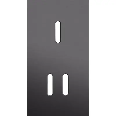 Niko Rocker 2-voudige afdekplaat verticaal voor 1 enkele en 1 dubbele schakelaar alu black brushed (224-56853)