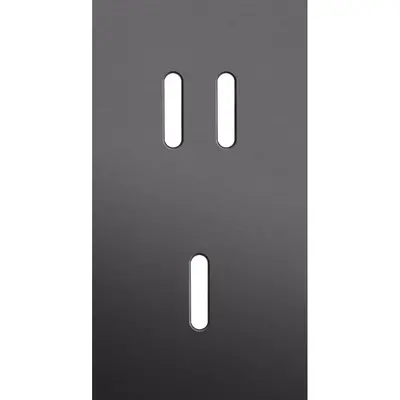 Niko Rocker 2-voudige afdekplaat verticaal voor 1 dubbele en 1 enkele schakelaar alu black brushed (224-56854)