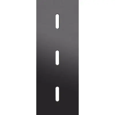 Niko Rocker 3-voudige afdekplaat voor 3 verticale enkele schakelaars alu black brushed (224-56951)