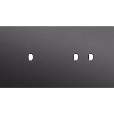 Niko Toggle 2-voudige afdekplaat horizontaal voor 1 enkele en 1 dubbele schakelaar alu black brushed (224-57803)