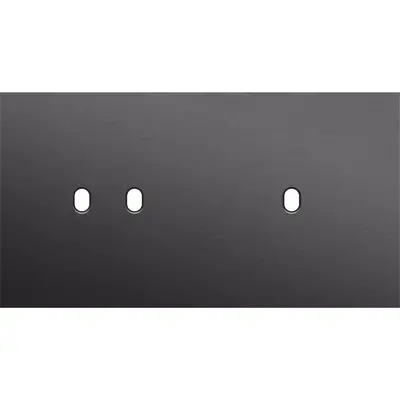 Niko Toggle 2-voudige afdekplaat horizontaal voor 1 dubbele en 1 enkele schakelaar alu black brushed (224-57804)