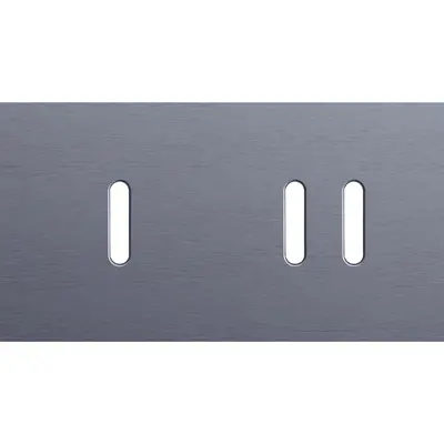 Niko Rocker 2-voudige afdekplaat horizontaal voor 1 enkele en 1 dubbele schakelaar alu blue grey brushed (226-56803)