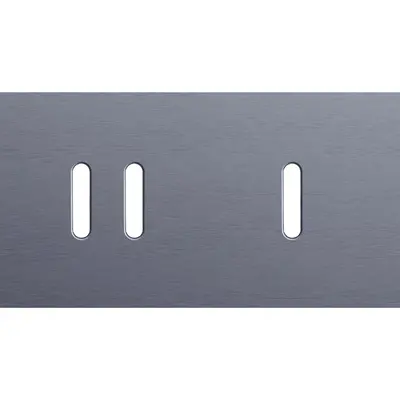 Niko Rocker 2-voudige afdekplaat horizontaal voor 1 dubbele en 1 enkele schakelaar alu blue grey brushed (226-56804)