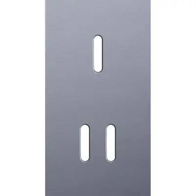 Niko Rocker 2-voudige afdekplaat verticaal voor 1 enkele en 1 dubbele schakelaar alu blue grey brushed (226-56853)