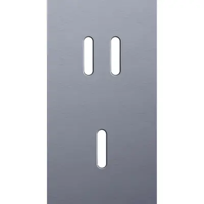 Niko Rocker 2-voudige afdekplaat verticaal voor 1 dubbele en 1 enkele schakelaar alu blue grey brushed (226-56854)