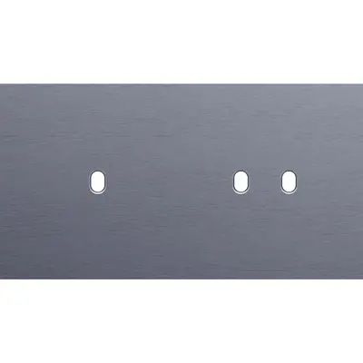 Niko Toggle 2-voudige afdekplaat horizontaal voor 1 enkele en 1 dubbele schakelaar alu blue grey brushed (226-57803)