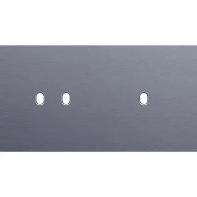 Niko Toggle 2-voudige afdekplaat horizontaal voor 1 dubbele en 1 enkele schakelaar alu blue grey brushed (226-57804)