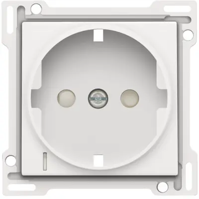 Niko afdekplaat voor wandcontactdoos randaarde kindveilig spanningsaanduiding white coated (154-66908)
