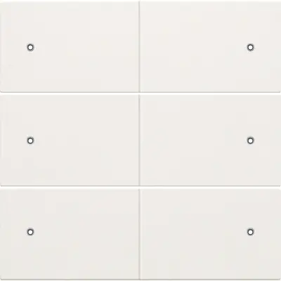 Niko afwerkingsset voor 6-voudige potentiaalvrije drukknop 24 V met LED's white coated (154-60150)