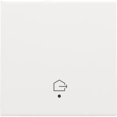 Niko afwerkingsset voor geconnecteerde enkele schakelaar met lens en symbool woning verlaten white coated (154-32902)