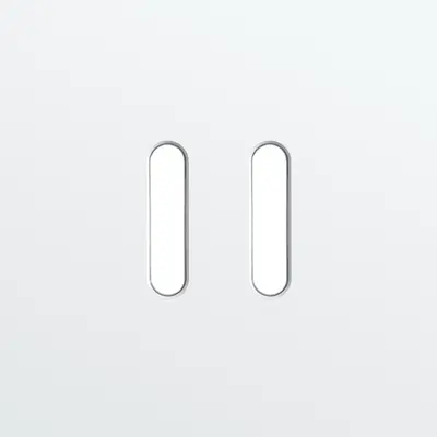 Niko Rocker 1-voudige afdekplaat voor tweevoudige schakelaar steel white coated (154-56102)