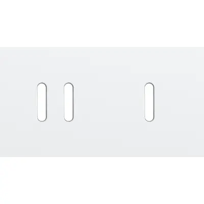 Niko Rocker 2-voudige afdekplaat horizontaal voor 1 dubbele en 1 enkele schakelaar steel white coated (154-56804)