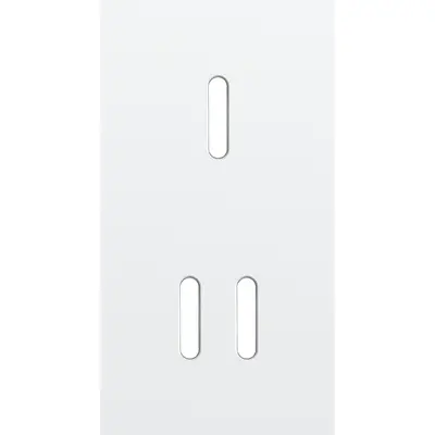 Niko Rocker 2-voudige afdekplaat verticaal voor 1 enkele en 1 dubbele schakelaar steel white coated (154-56853)