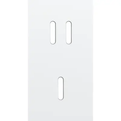 Niko Rocker 2-voudige afdekplaat verticaal voor 1 dubbele en 1 enkele schakelaar steel white coated (154-56854)