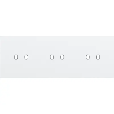 Niko Toggle 3-voudige afdekplaat voor 3 horizontale dubbele schakelaars steel white coated (154-57702)