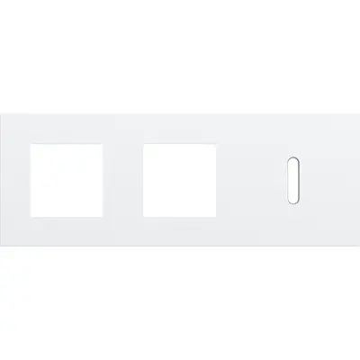 Niko Rocker 3-voudige afdekplaat horizontaal voor 2 x 45x45-functies en 1 enkele schakelaar steel white coated (154-56706)