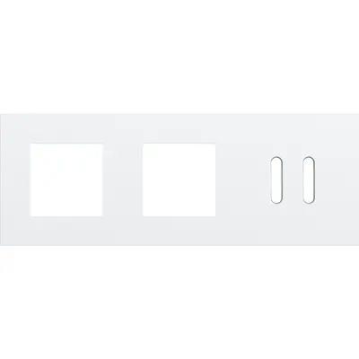 Niko Rocker 3-voudige afdekplaat horizontaal voor 2 x 45x45-functies en 1 dubbele schakelaar steel white coated (154-56708)