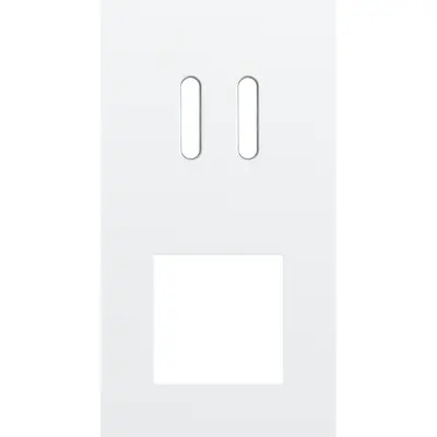Niko Rocker 2-voudige afdekplaat verticaal voor 1 dubbele schakelaar en 1 x 45x45-functie steel white coated (154-56856)