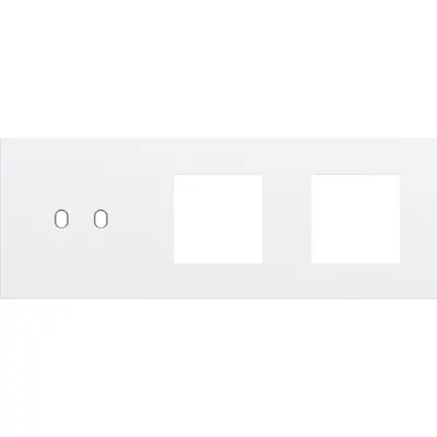 Niko Toggle 3-voudige afdekplaat horizontaal voor 1 dubbele schakelaar en 2 x 45x45-functies steel white coated (154-57707)