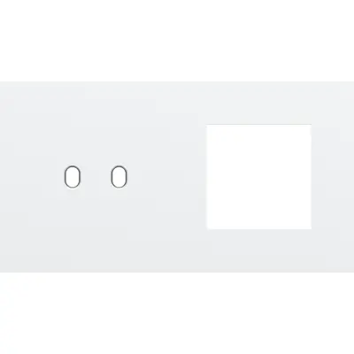 Niko Toggle 2-voudige afdekplaat horizontaal voor 1 dubbele schakelaar en 1 x 45x45-functie steel white coated (154-57807)