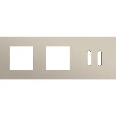 Niko Rocker 3-voudige afdekplaat horizontaal voor 2 x 45x45-functies en 1 dubbele schakelaar steel champagne coated (166-56708)