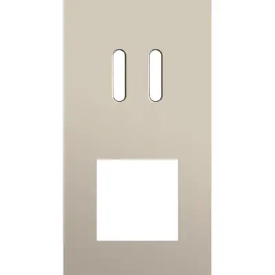 Niko Rocker 2-voudige afdekplaat verticaal voor 1 dubbele schakelaar en 1 x 45x45-functie steel champagne coated (166-56856)