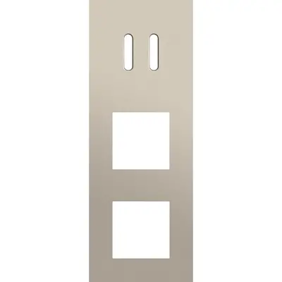 Niko Rocker 3-voudige afdekplaat verticaal voor 1 dubbele schakelaar en 2 x 45x45-functies steel champagne coated (166-56956)